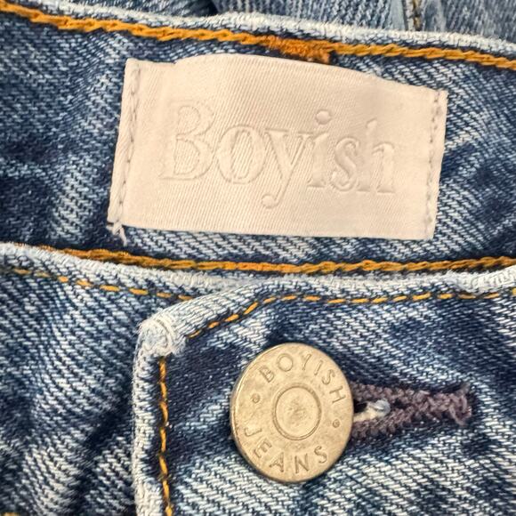 Boyish Kirby Jeans Womens Size 26 The Birds Blue Denim Mid Rise Straight Leg - Picture 9 of 12